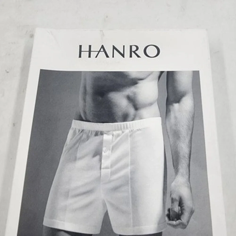 Hanro Cotton Sporty Knit Boxers Men's S Sea Breeze Solid Elastic Waist Pull On
